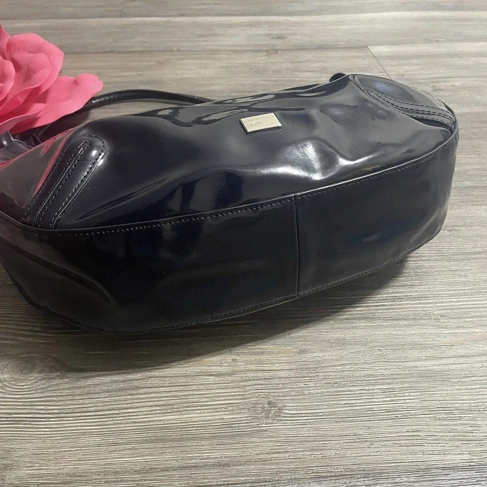 $249 DONALD J PLINER Navy Duval Patent Leather Hobo Shoulder Bag